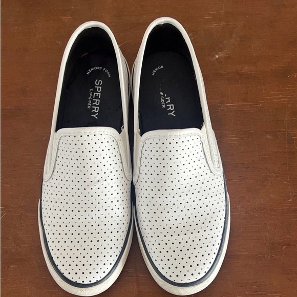 Sperry Shoes - Sperry Women's White Perforated Slip-On Loafers